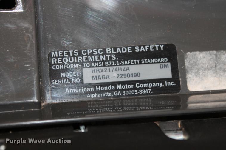 image for item DZ9875 Honda HRX217 lawn mower