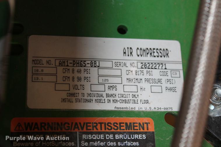 image for item DZ9878 John Deere AC1-8GH air compressor