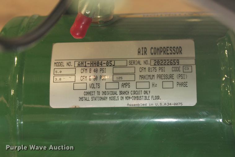 John Deere AC15GH air compressor in Bray, OK Item DZ9880 sold