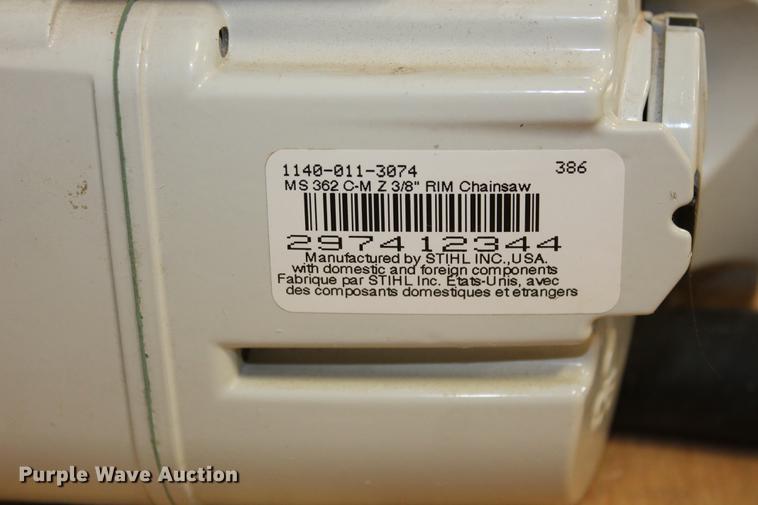 image for item DZ9887 Stihl MS362C chainsaw