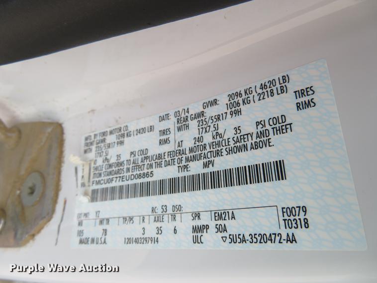 image for item EJ9664 2014 Ford Escape SUV