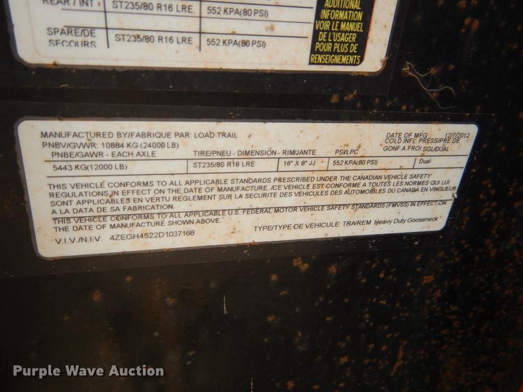 image for item EK9604 2013 Load Max equipment trailer