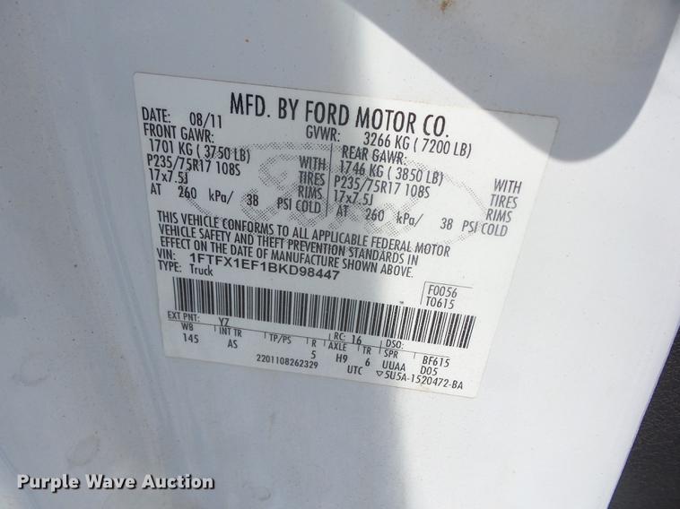 image for item K6265 2011 Ford F150 SuperCab pickup truck