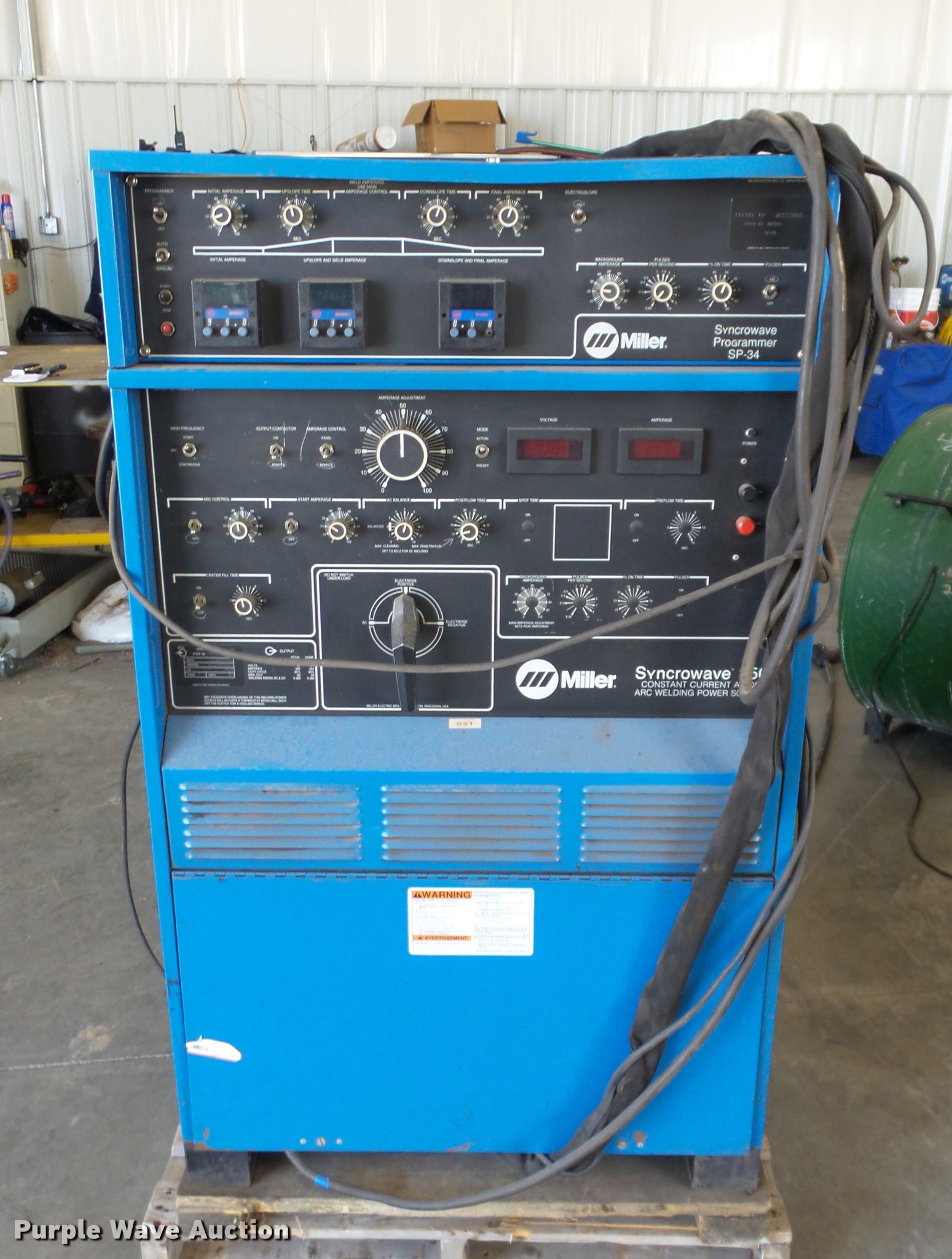 Miller Syncrowave 350 welder in Lyons, KS Item ET9392 sold Purple Wave