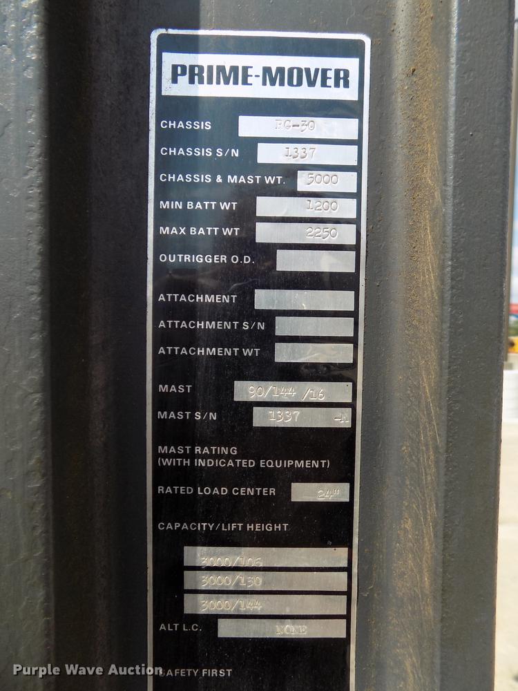 image for item DB8649 Prime Mover RC30 forklift