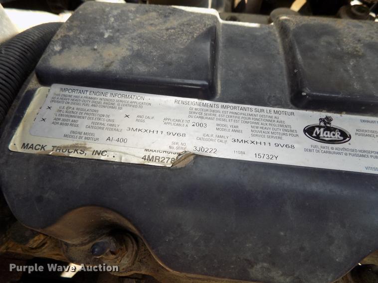 image for item DB8665 2004 Mack CV713 Granite dump truck