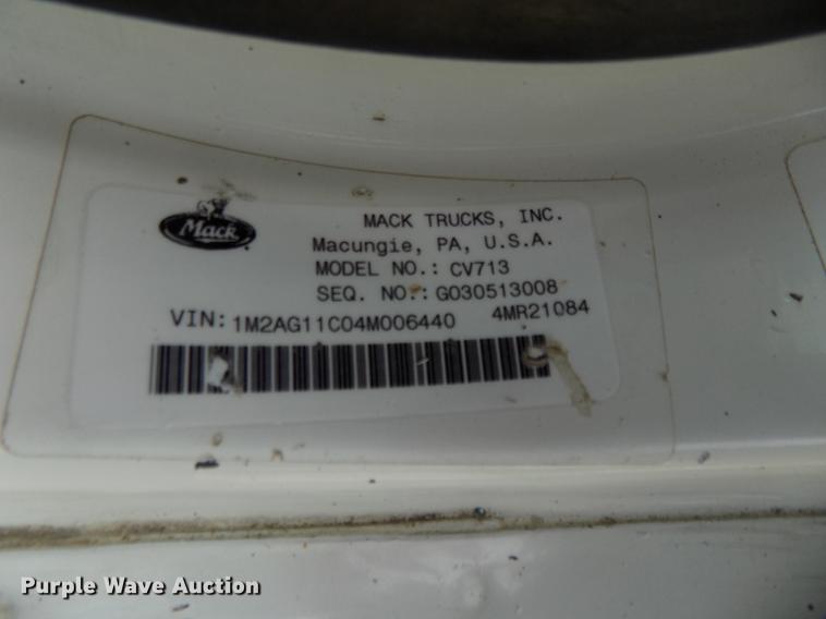 image for item DB8665 2004 Mack CV713 Granite dump truck