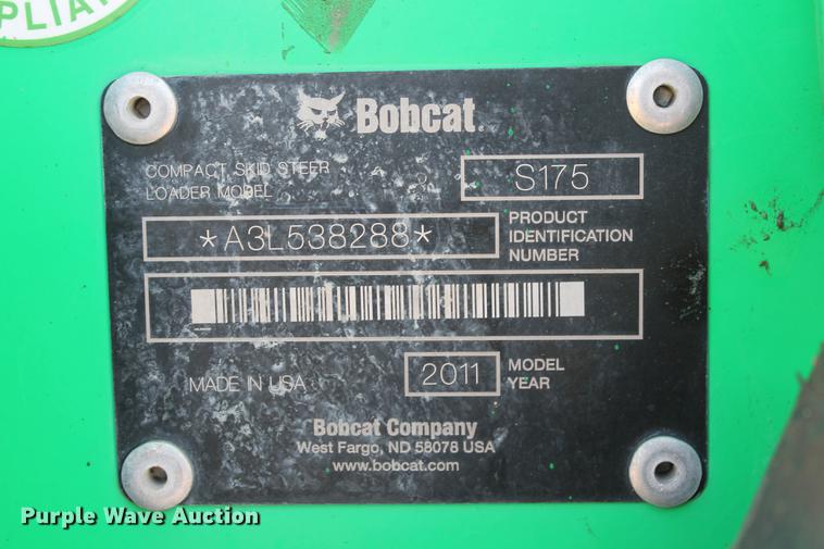 image for item DD5255 2011 Bobcat S175 skid steer