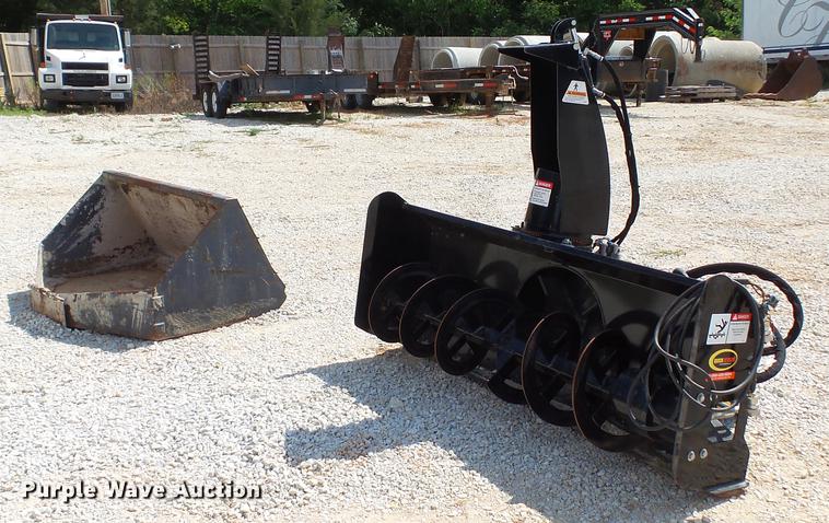 image for item DD7270 Snow blower and concrete bucket skid steer attachments