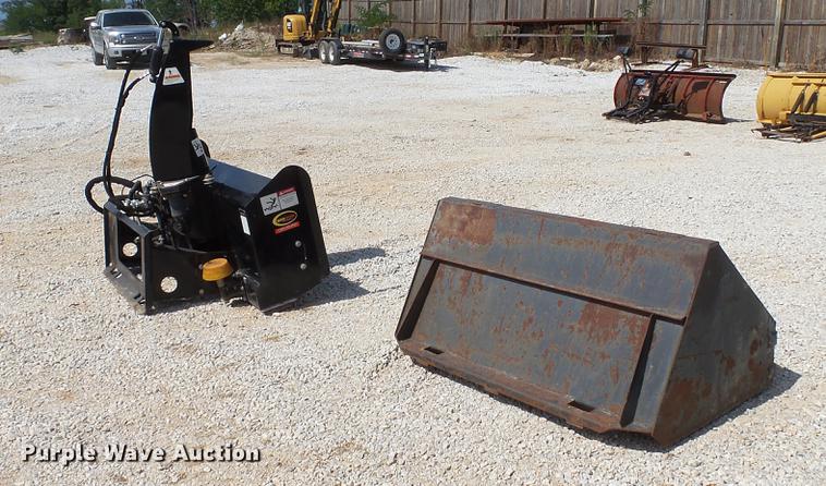 image for item DD7270 Snow blower and concrete bucket skid steer attachments