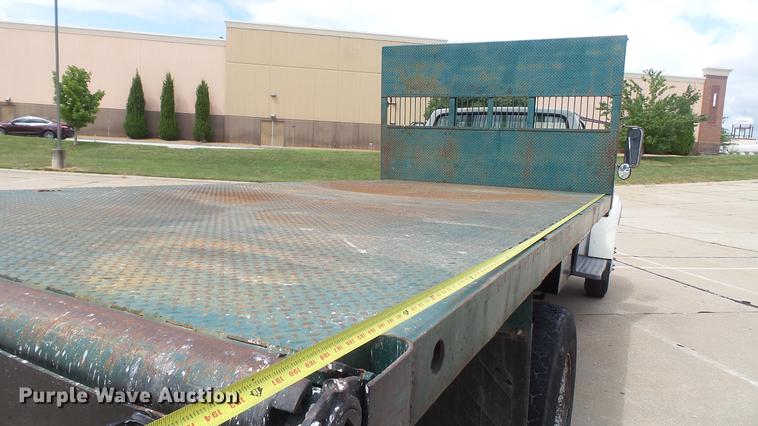 image for item DD7314 1995 Ford F700 flat dump bed truck