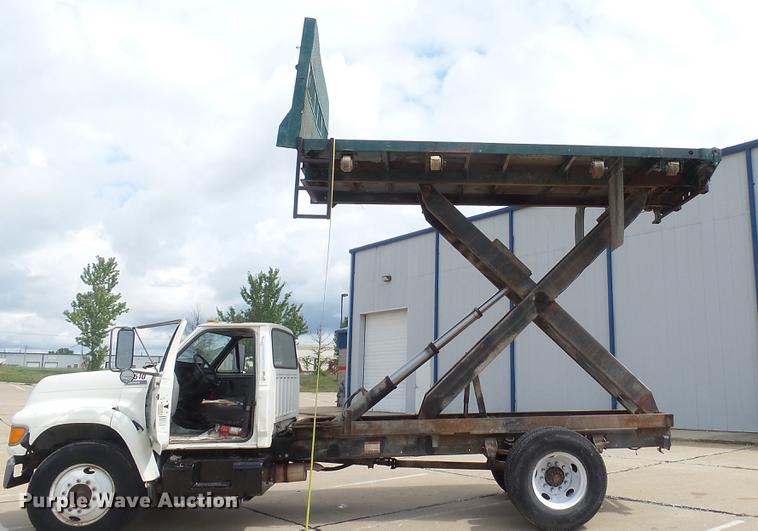 image for item DD7314 1995 Ford F700 flat dump bed truck
