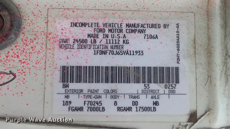 image for item DD7314 1995 Ford F700 flat dump bed truck