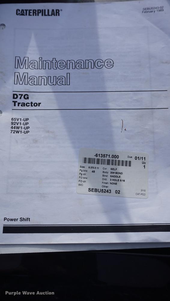 image for item DD7816 1975 Caterpillar D7G dozer