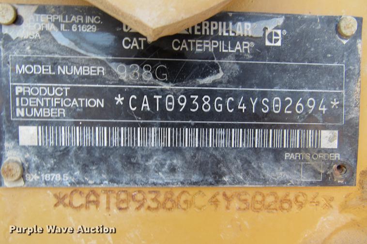 image for item DE0180 2003 Caterpillar 938G wheel loader