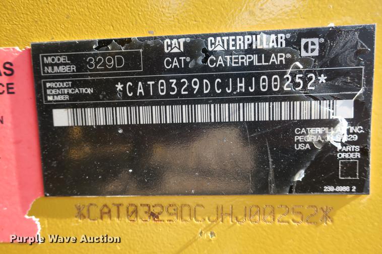 image for item DE3784 2009 Caterpillar 329D L excavator