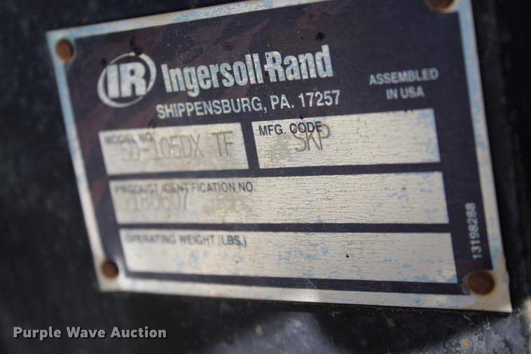 image for item DE3848 2005 Ingersoll Rand SD105DX-TF single drum roller