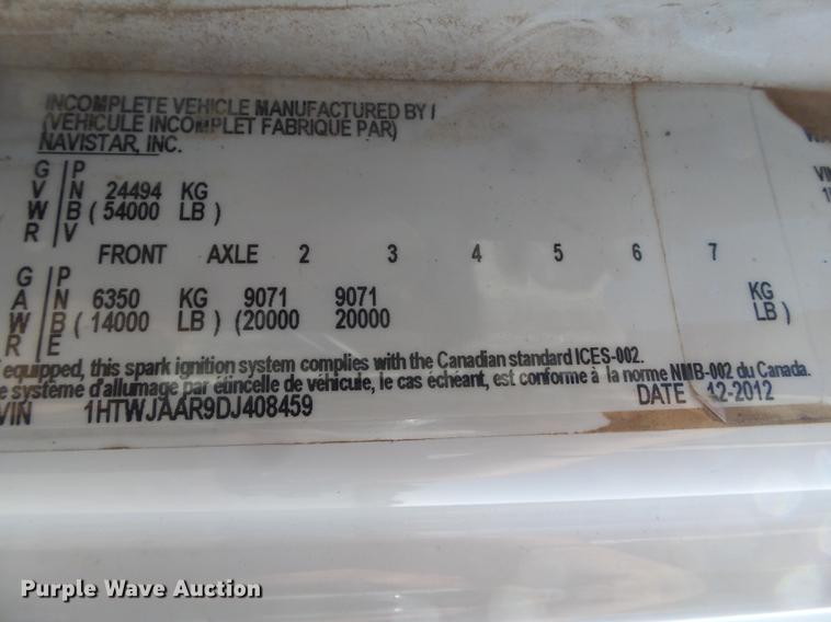 image for item EI9628 2013 International WorkStar 7300 digger derrick truck