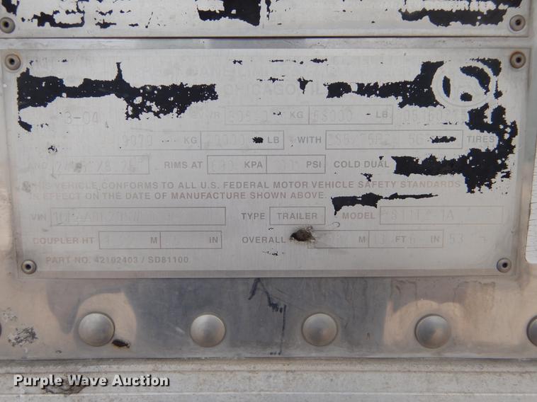 image for item DB8250 2005 Great Dane 7811TZ-1A53 refrigerated van trailer