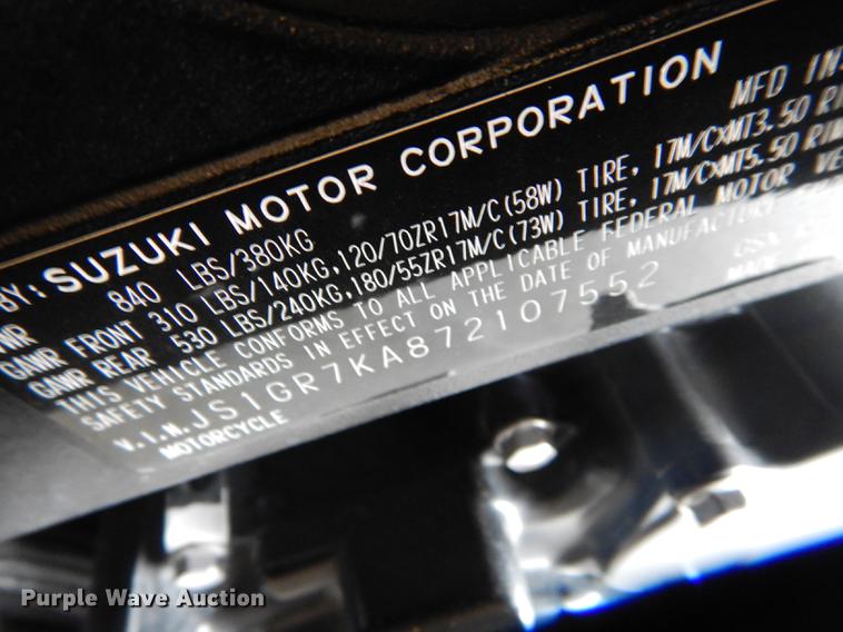 image for item EM9629 2007 Suzuki GSX-R750 motorcycle