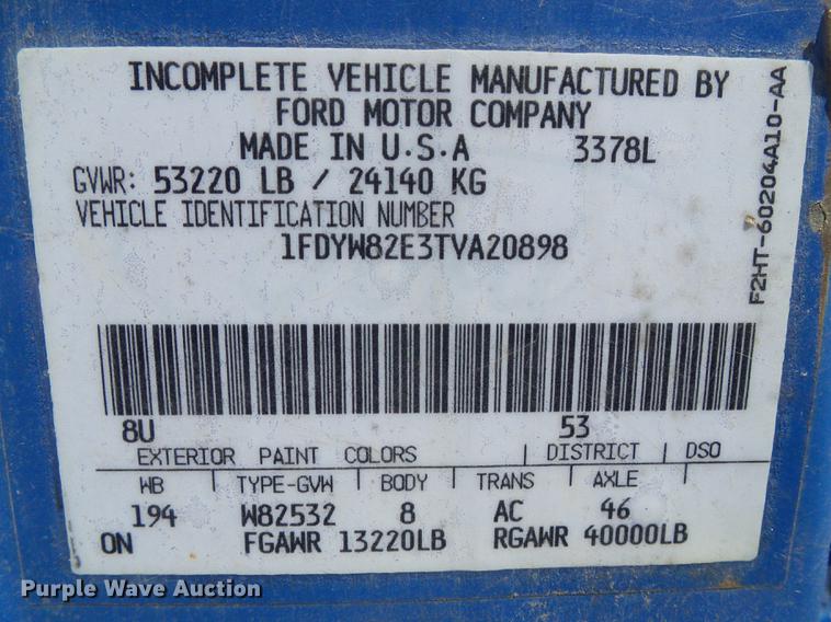 image for item DD5818 1996 Ford LNT8000 dump truck