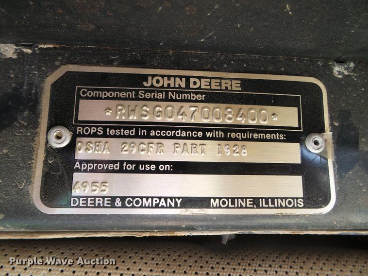 image for item DD5823 1990 John Deere 4955 MFWD tractor