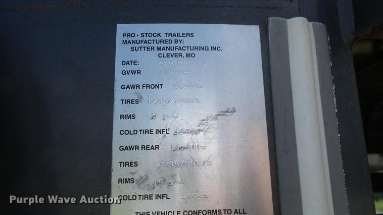 image for item DF4310 2004 Pro Stock livestock trailer