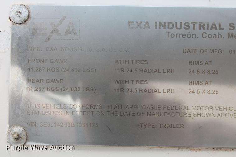 image for item DD4980 2011 EXA P-T2011 pneumatic dry bulk tank trailer