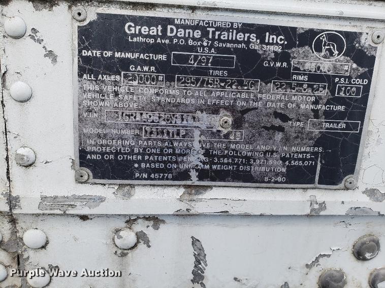 image for item G1299 1997 Great Dane dry van trailer