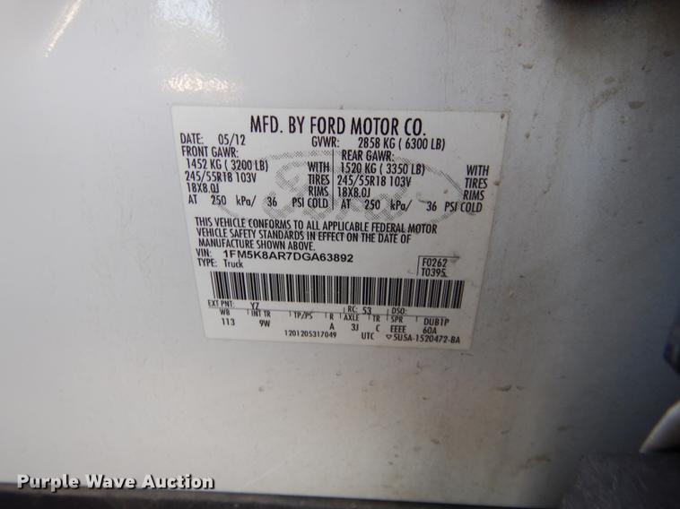 image for item DB8278 2013 Ford Explorer Police SUV