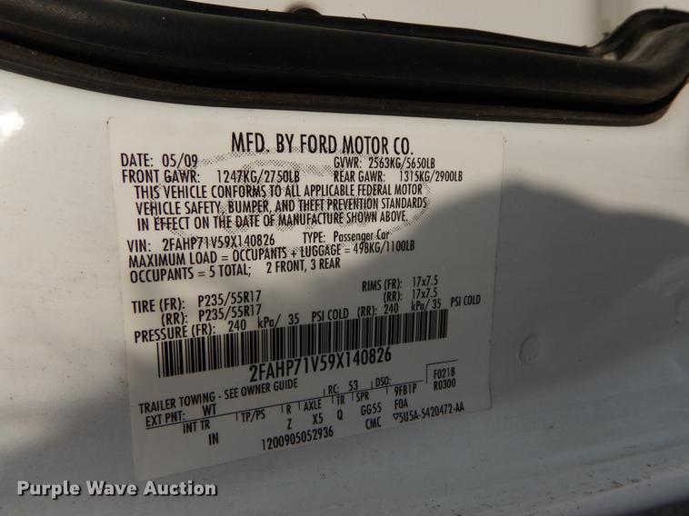 image for item DB8295 2009 Ford Crown Victoria Police Interceptor