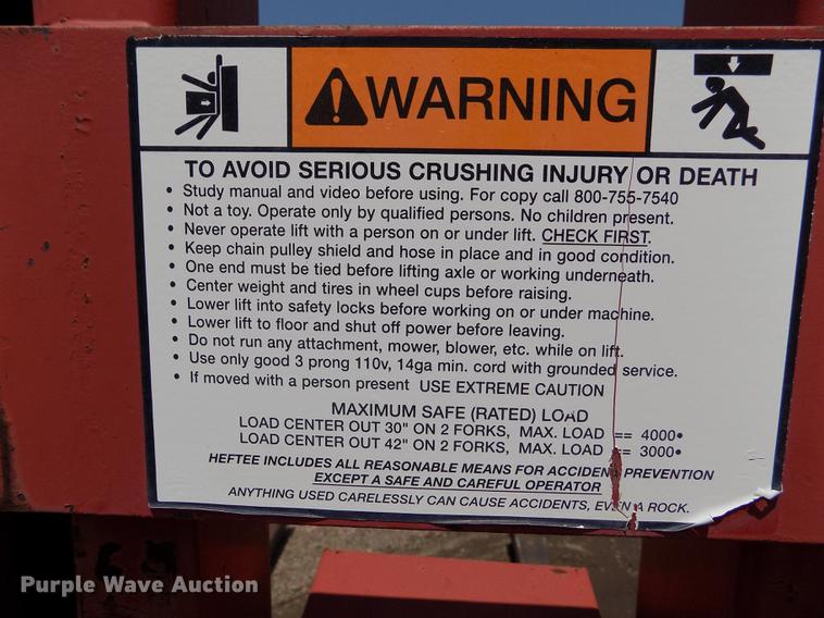 image for item DB9153 Heftee XL3600 mower lift