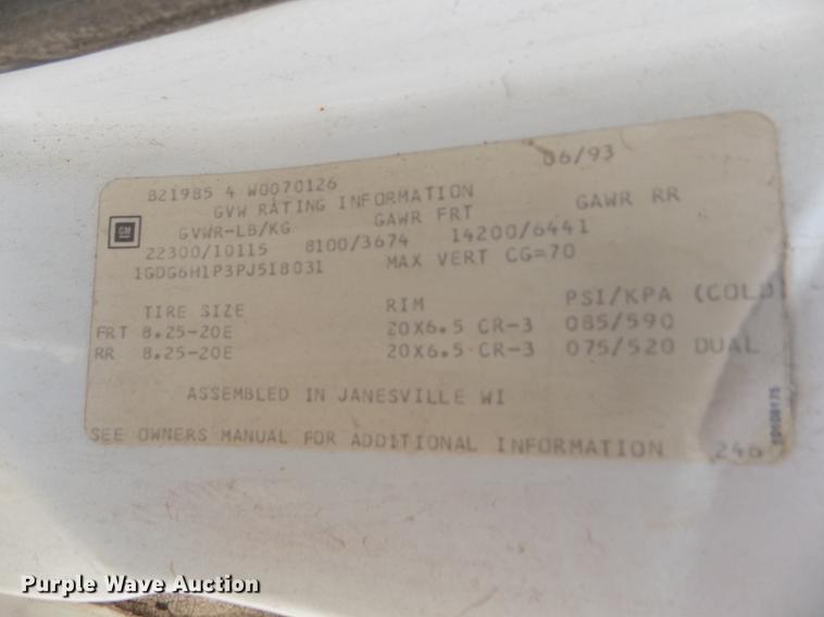 image for item DB9160 1993 GMC TopKick dump truck