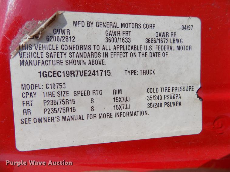 image for item DB9161 1997 Chevrolet C1500 Ext.Cab pickup truck