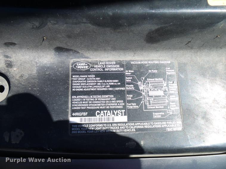 image for item DD8351 2003 Land Rover Range Rover HSE SUV