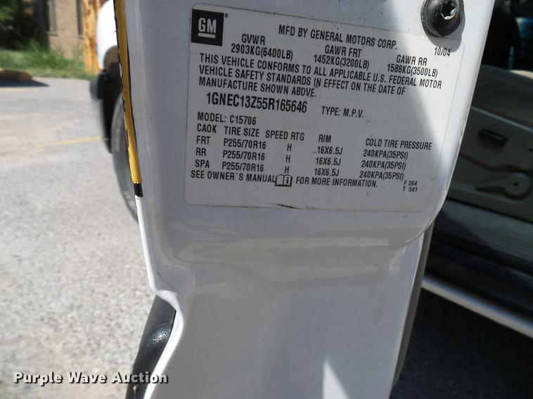 image for item DD8357 2005 Chevrolet Tahoe SUV