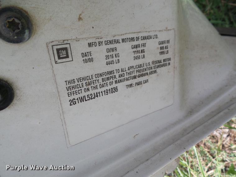 image for item DD8358 2001 Chevrolet Lumina