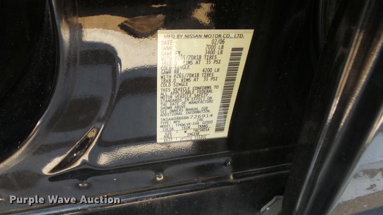 image for item DE7244 2006 Nissan Armada SUV