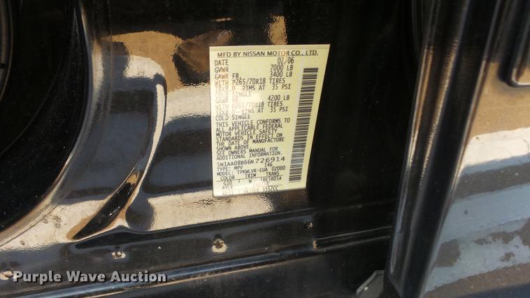 image for item DE7244 2006 Nissan Armada SUV
