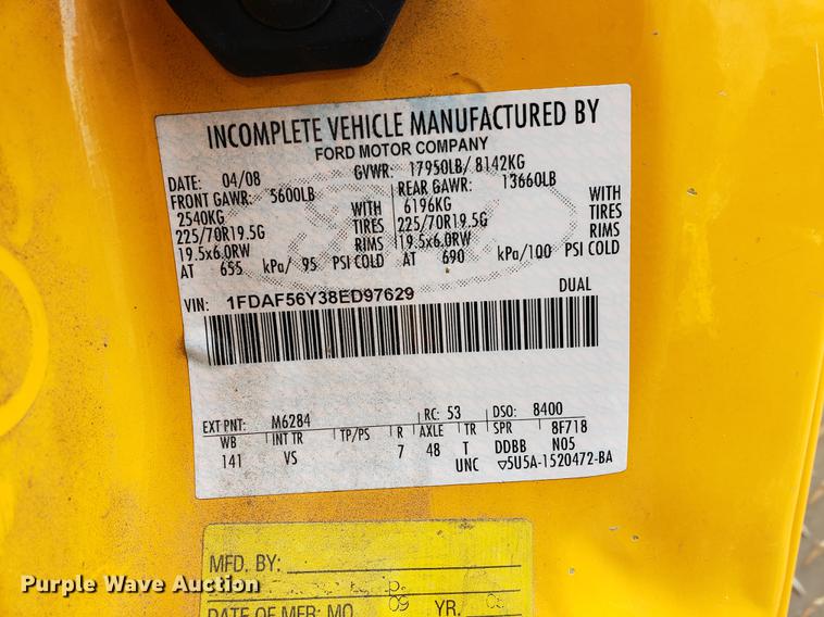 image for item DF2352 2008 Ford F550 bucket truck