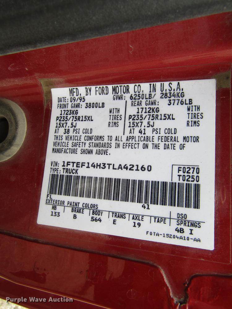 image for item DF3845 1996 Ford F150 pickup truck