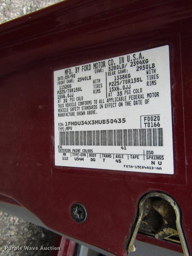 image for item DF3846 1991 Ford Explorer XL SUV