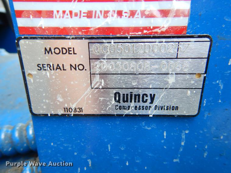 image for item EM9630 2003 Quincy air compressor