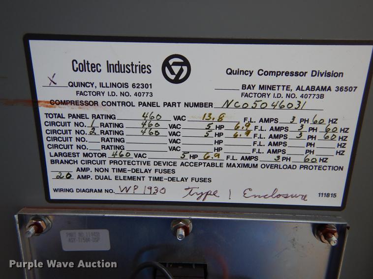 image for item EM9630 2003 Quincy air compressor