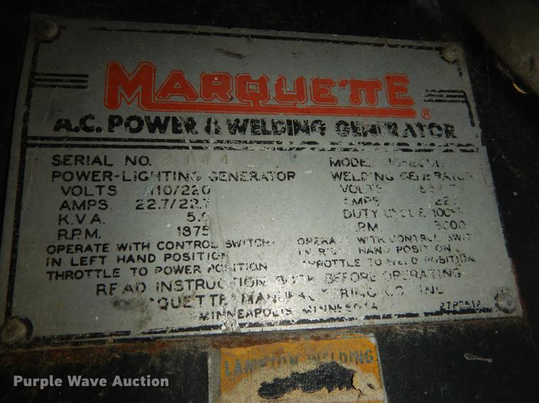 image for item EM9631 Marquette AC power welder/generator