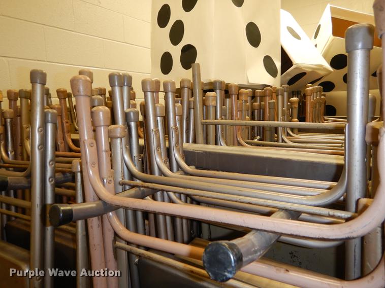 image for item EM9636 (3) racks of metal folding chairs