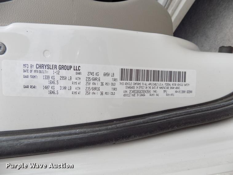 image for item ER9010 2012 Dodge Grand Caravan van