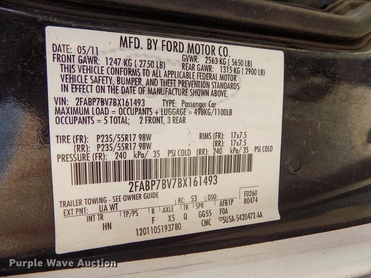 image for item ER9045 2011 Ford Crown Victoria Police Interceptor