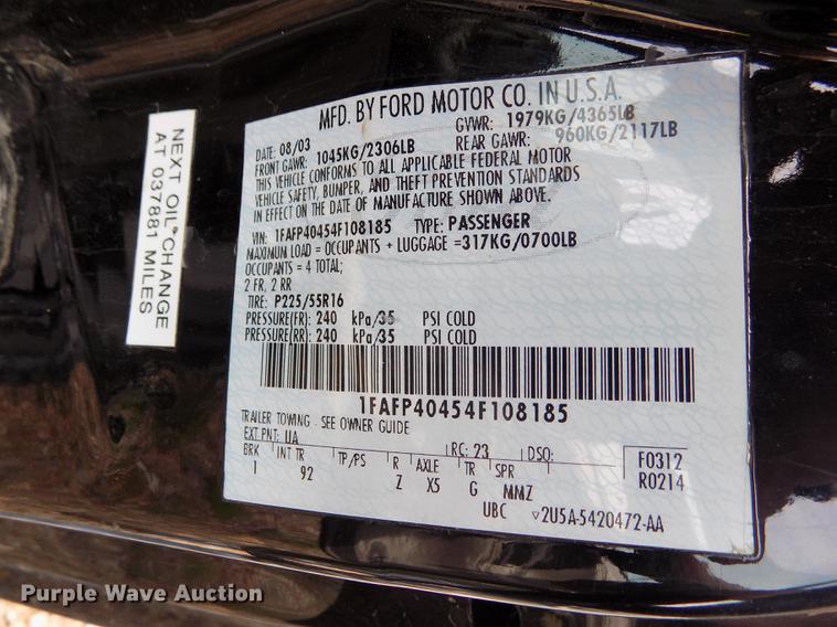 image for item ER9054 2004 Ford Mustang