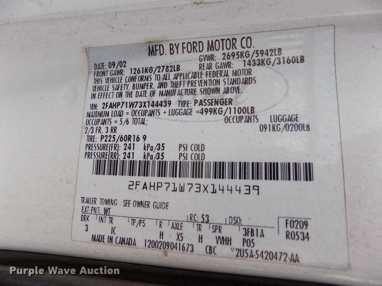 image for item ER9055 2003 Ford Crown Victoria Police Interceptor